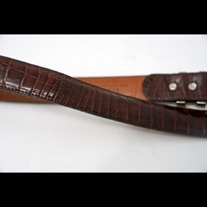 Caiman Crocodile Belt With 925 Sterling silver Buc